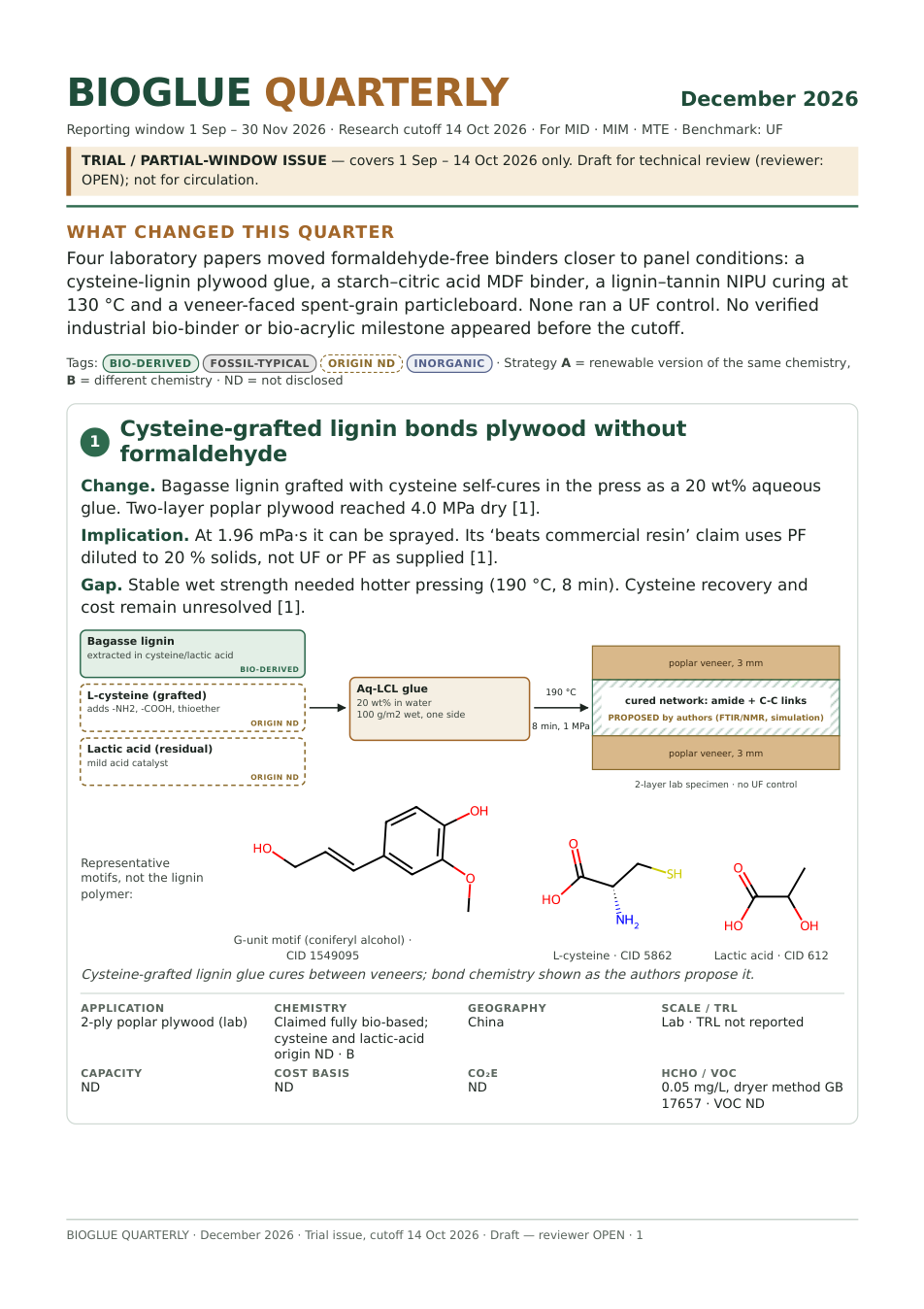Page 1 of BIOGLUE QUARTERLY — December 2026